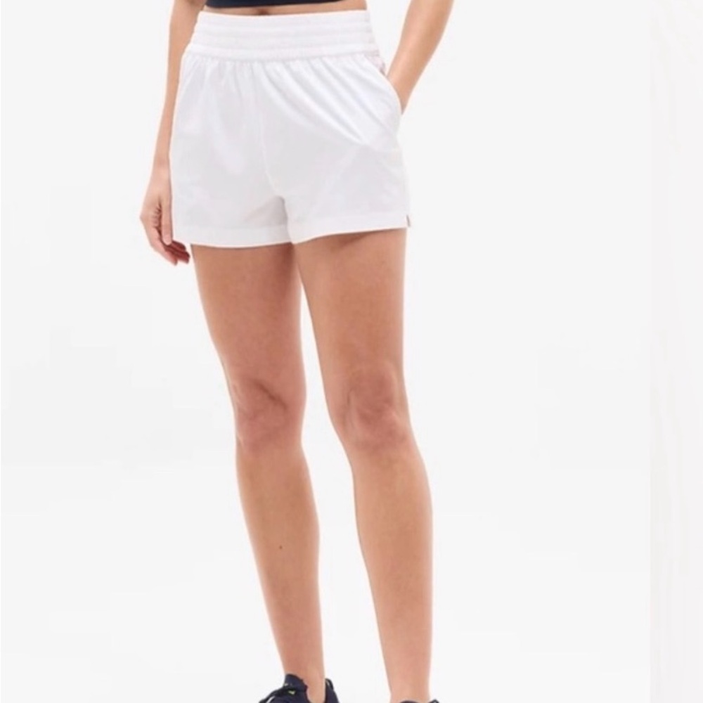 Athleta Weekender Run Short Womens Medium White Mesh Racer 3” Lined Sports